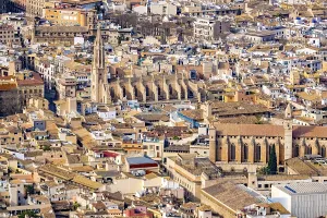 Aerial view, view of town and old town
