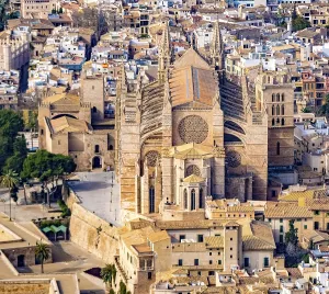 Aerial view, view of town and old town