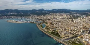 Aerial view, view of town and old town