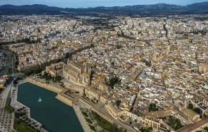 Aerial view, view of town and old town