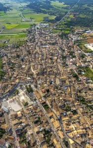 Aerial view, view of the town with Placa es Fossar