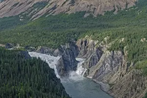 Aerial view of Virginia Falls, Nahanni National Park