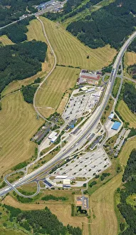 Aerial view of the Waidhaus border crossing from Germany to the Czech Republic
