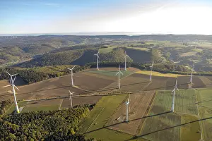 Aerial view, wind farm between Isseln and Lichtenau