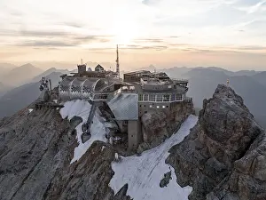 Aerial view, Zugspitze and Zugspitze railway