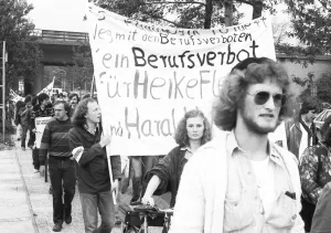 Those affected by the Radical Decree and their friends demonstrated 19 82 against occupational bans