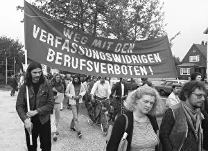 Those affected by the Radical Decree and their friends demonstrated 19 82 against occupational bans