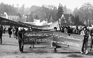 Afghans and some Germans demonstrated against US interference in Afghanistan on 19