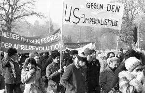 Afghans and some Germans demonstrated against US interference in Afghanistan on 19