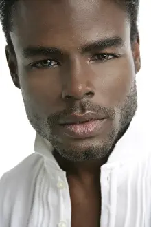 Category Historic EN Prints: African american young model portrait over white background