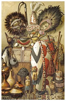 African Culture I, an illustration from Meyers Konversations-Lexikon