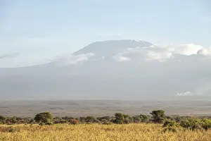 African savanna and summit of Mount Kilimanjaro