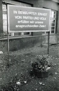 Agitation board on Josef-Orlopp-Strasse
