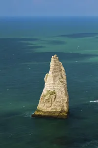 Aiguille rock needle on the coast of Etretat