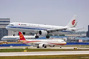 An Air China Airbus A321neo aircraft with the registration number B-32A2 at Shuangliu Airport (CTU) in Chengdu
