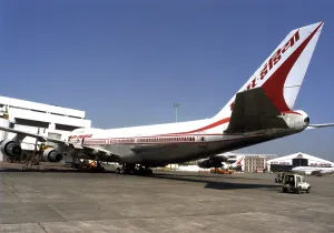 Air India aircraft parked at Air India terminal at Chhatrapati Shivaji Maharaj International airport at Sahar