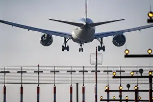 Aircraft approaching the main runway south