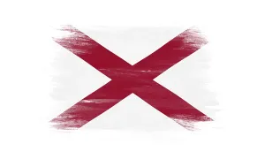 Alabama state flag brush stroke