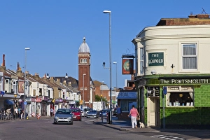 Albert Road, shopping street with the Leopold Tavern pub