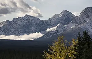 Alberta Canada fall time Rocky Mountains with snow