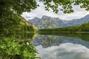 Almsee with reflection, Totes Gebirge