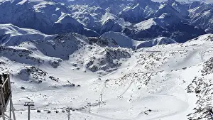 The Alpe d Huez ski domain in the French Alps