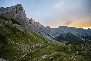 Alpenglow at the Biegenkoepfen and Wolayerkopf