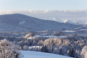 Alpine foothills near Irschenberg Mountain with Eyrain