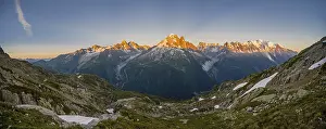 Alpine glow, mountain panorama