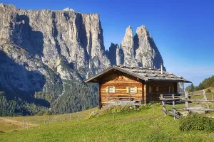 Alpine hut on the Alpe di Siusi