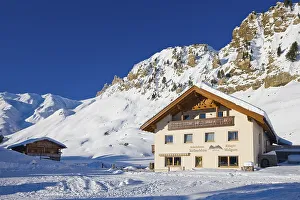 Alpine hut, Dolomites, South Tyrol, Italy, Europe