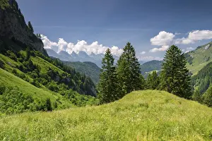 Framed Print : Alpine landscape in Alpstein with view of Churfirsten