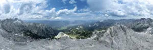 Alpine panorama, aerial view, 360° view from the Alpspitze