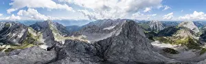 Alpine panorama, aerial view, mountain landscape