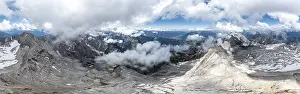 Alpine panorama, aerial view, Wettersteingrad