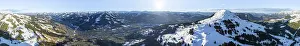 Alpine panorama, fantastic winter landscape with Hohe Salve