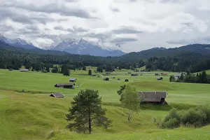 Alpine view from the humpback meadows near Mittenwald