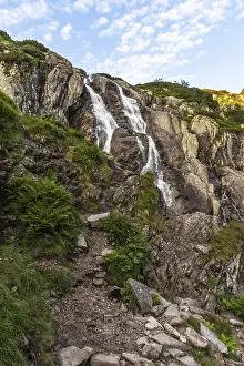 Alpine waterfall Wielka Siklawa in Tatra Mountains in Poland