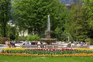 Alps Solespringbrunnen in the spa gardens Bad Reichenhall