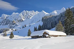 Alpstein massif with Saentis, Schwaegalp