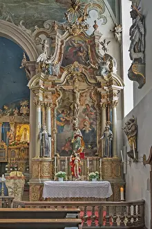 Side altar with angels and figures of saints