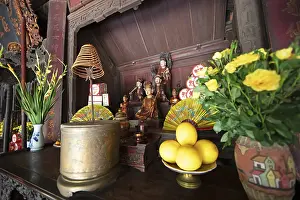 Altar in the Buddhist Thay Temple or Chua Thay or Master Temple