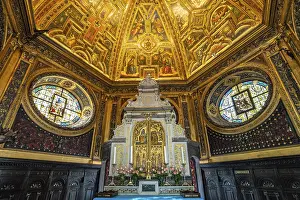 Altar and painted dome of the pilgrimage church Chapel of Grace in Kevelaer