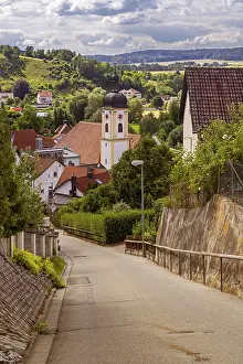 Altmannstein village in the Altmuehltal valley (Bavaria) (Germany)