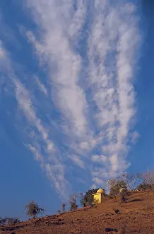 Altocumulus Clouds Looming over Temple near Narmada River