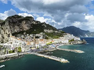 Amalfi from a drone, Salerno, Campania, Italy