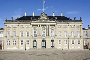 Amalienborg Palace in Copenhagen Denmark on a sunny day