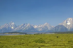 The amazing Teton mountains above Jackson Lake in Wyoming