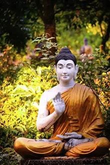 Amazing view of lot Buddhas statues in Loumani Buddha Garden
