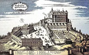 Ambras Castle in an engraving by Matthaeus Merian